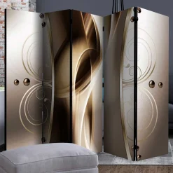 Druck Paravent mit elegantem Motiv in Grau Brau - Lozenna