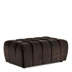 Dunkelbrauner Wohnzimmerhocker aus Samt - Ladwica