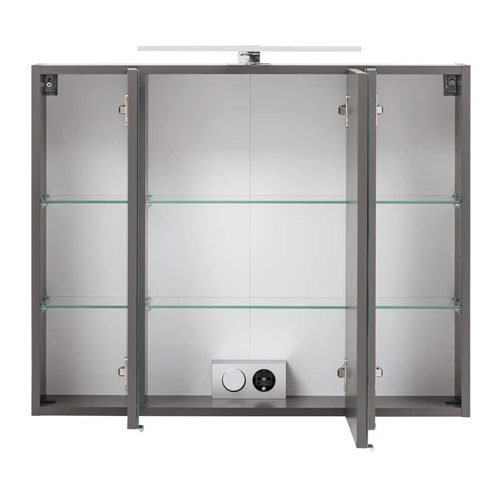 Dunkelgraue Badmöbel Kombination - Natarivos (vierteilig)