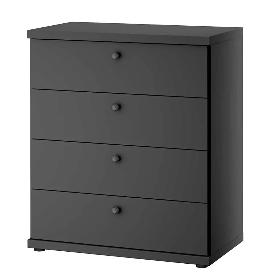 Dunkelgraue Kommode mit vier Schubladen - Mataram