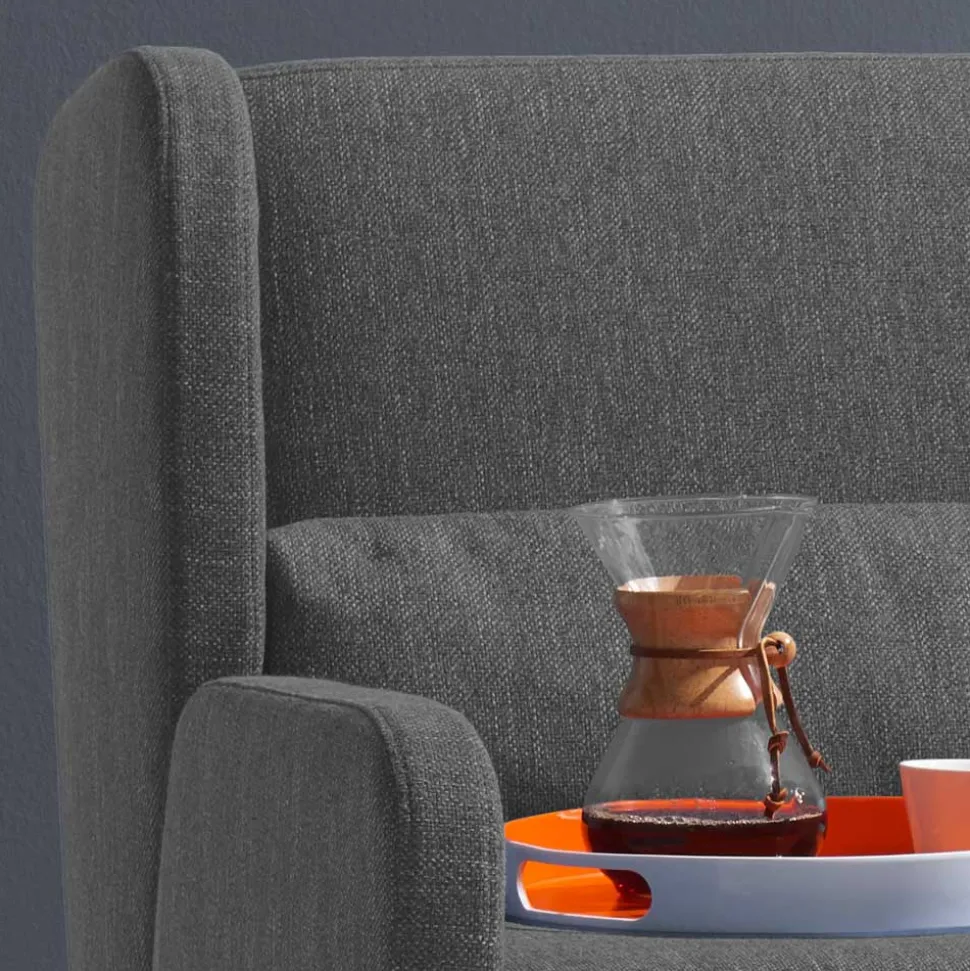 Dunkelgraue Schlafcouch als Längsschläfer - Osicria