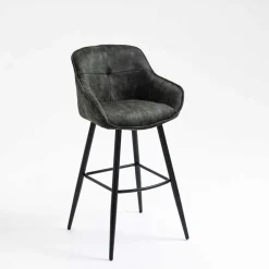 Dunkelgrauer Barstuhl mit 74 cm Sitzhöhe - Complice (2er Set)