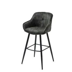 Dunkelgrauer Barstuhl mit 74 cm Sitzhöhe - Complice (2er Set)