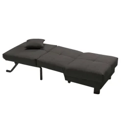 Dunkelgrauer Flachgewebe Sessel mit Schlaffunktion - Emli