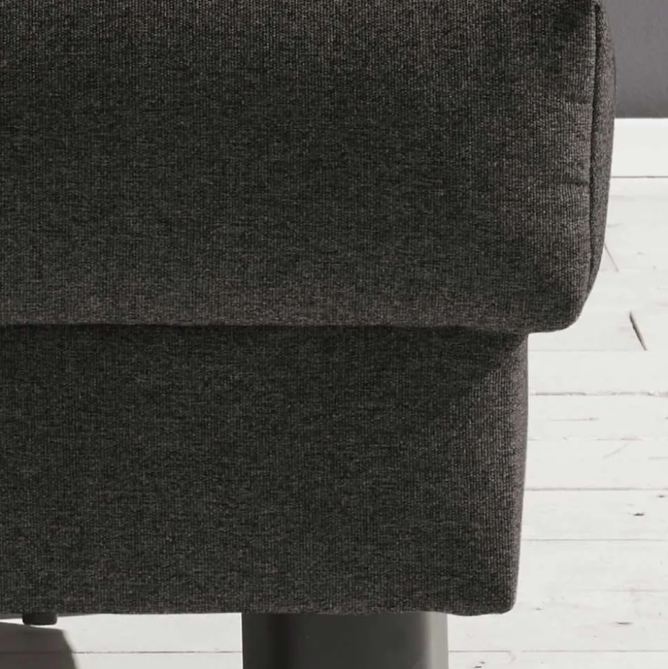 Dunkelgrauer Flachgewebe Sessel mit Schlaffunktion - Emli