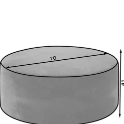 Dunkelgrauer Samthocker mit runder Form - Glamoure