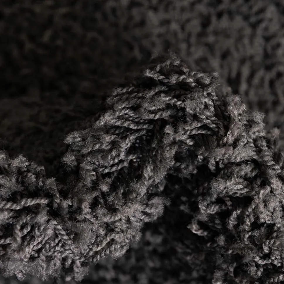 Dunkelgrauer Teppich mit Hochflor - Rosarios