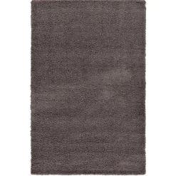 Dunkelgrauer Teppich mit Hochflor - Rosarios