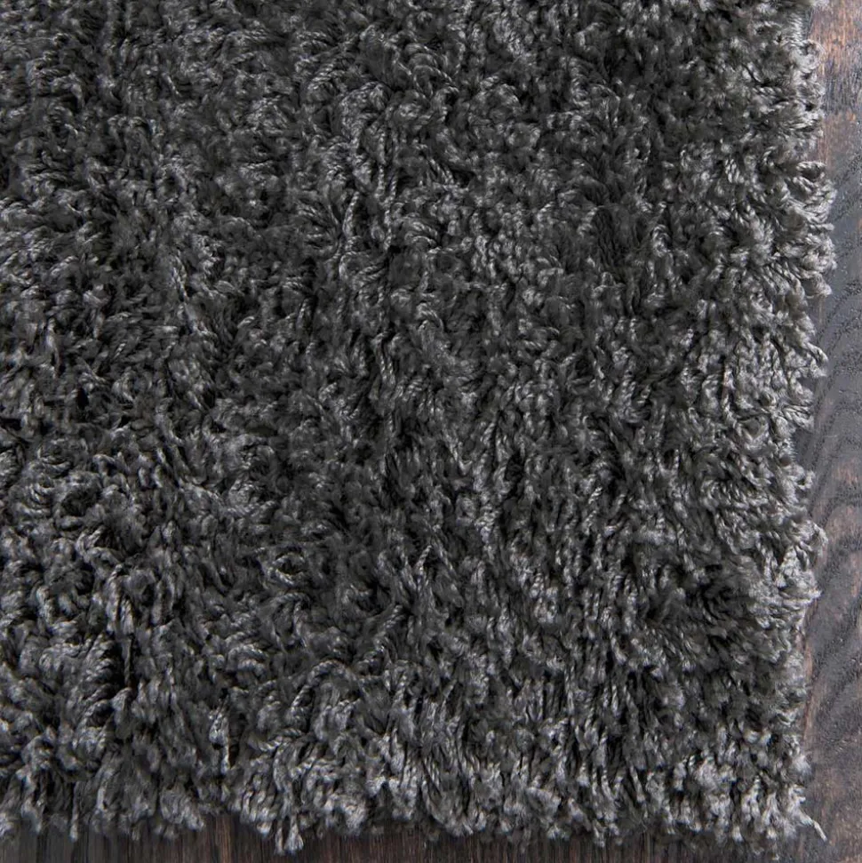 Dunkelgrauer Teppich mit Hochflor - Rosarios