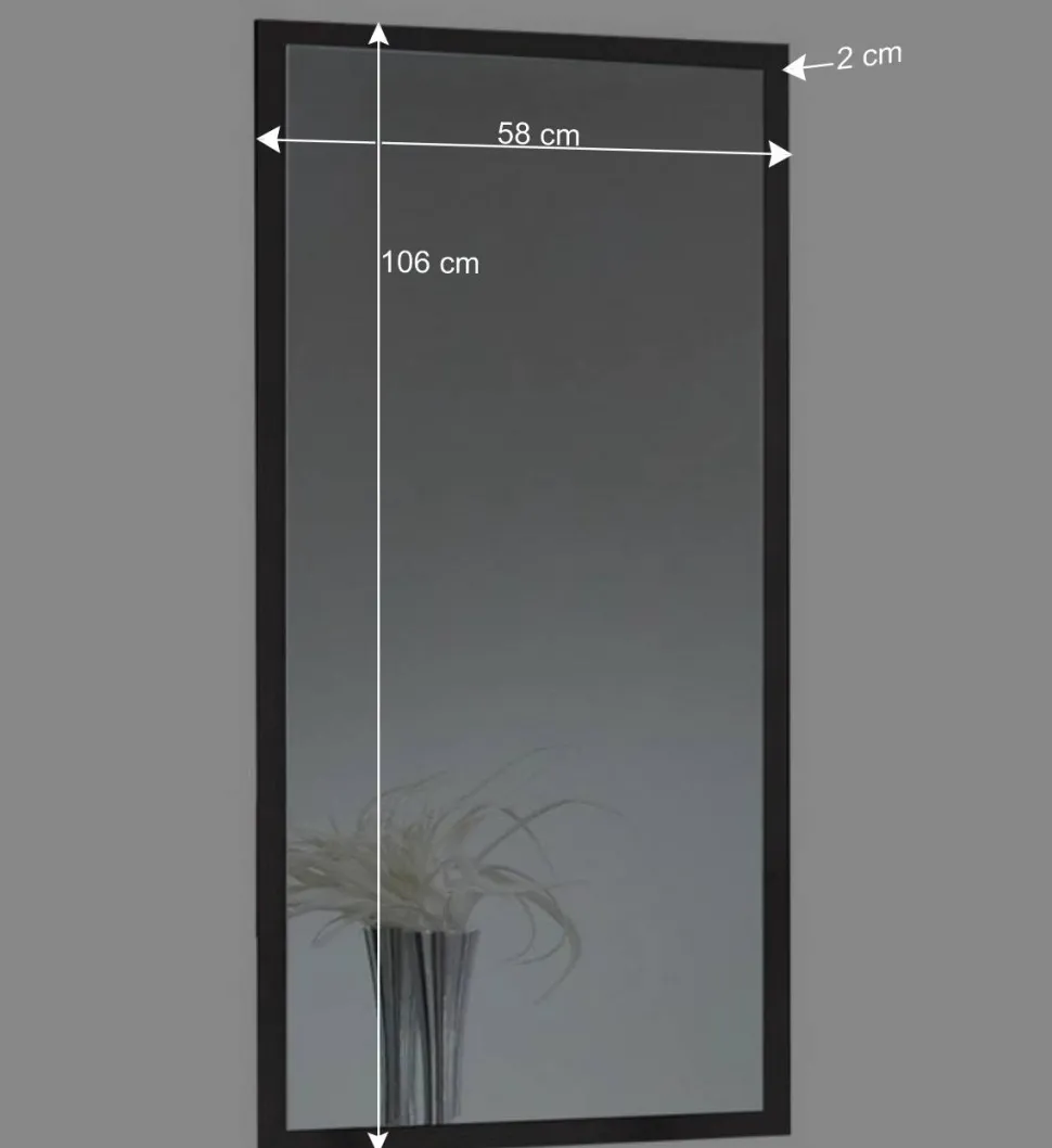 Dunkelgrauer Wandspiegel in modernem Design - Ardila
