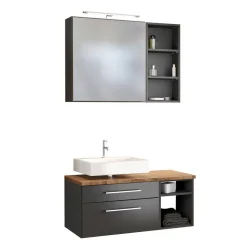 Dunkelgrauer Waschplatz hängend - Estregos II (dreiteilig)