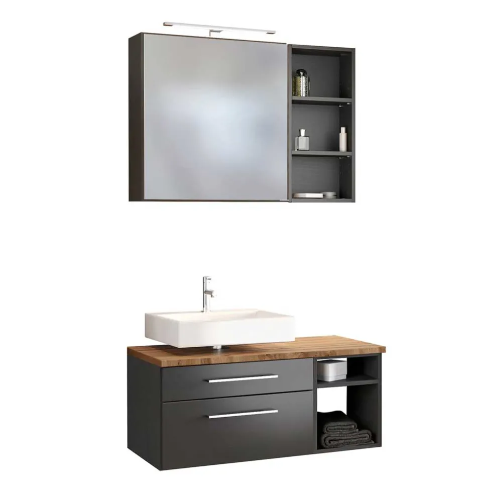 Dunkelgrauer Waschplatz hängend - Estregos II (dreiteilig)