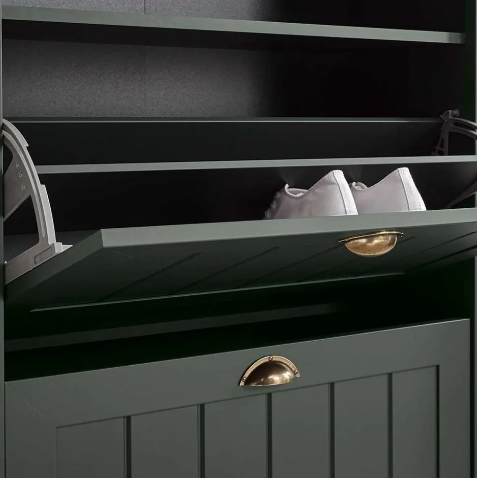 Dunkelgrüne Flurmöbel Kombination - Niestov (vierteilig)