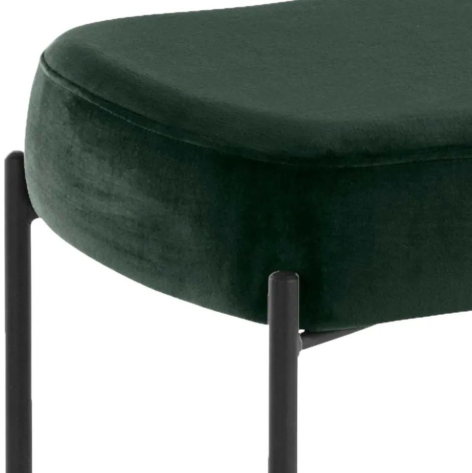 Dunkelgrüne Polsterbank aus Samt - Wengton