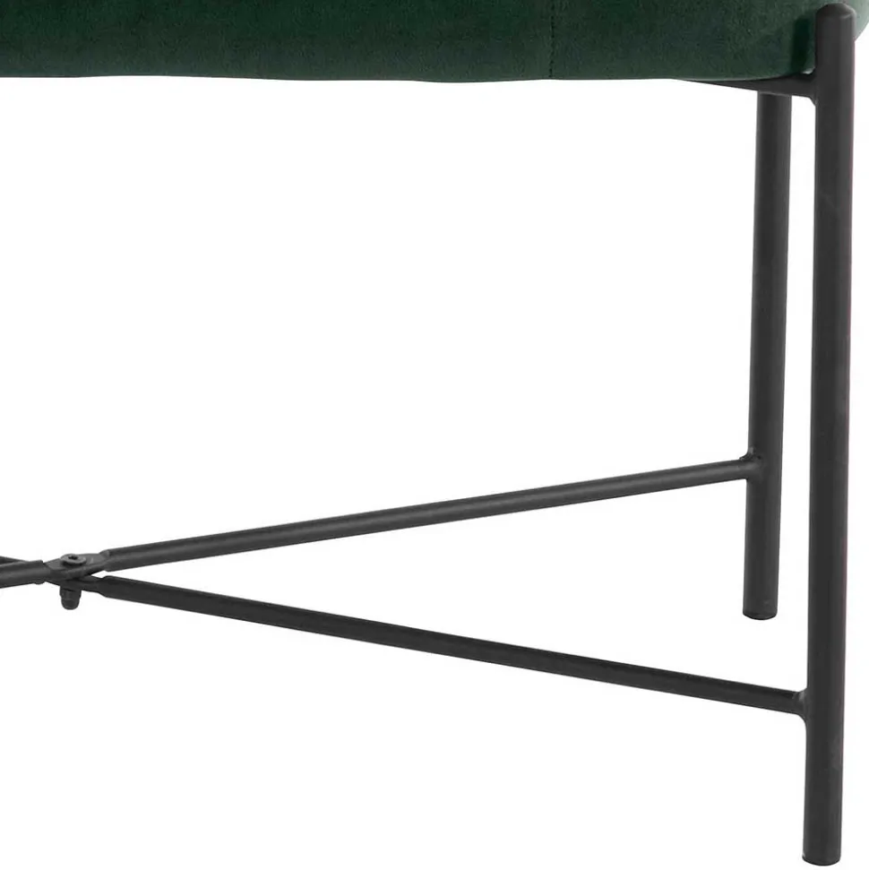 Dunkelgrüne Polsterbank aus Samt - Wengton