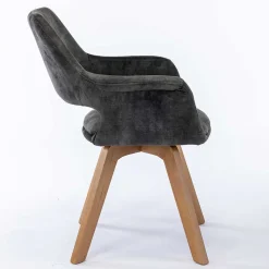 Dunkelgrüner Tischsessel aus Samt - Gregg (2er Set)