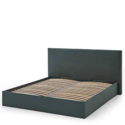 Dunkelgrünes Bett mit Bettkasten - Arabos