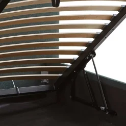 Dunkelgrünes Bett mit Bettkasten - Arabos