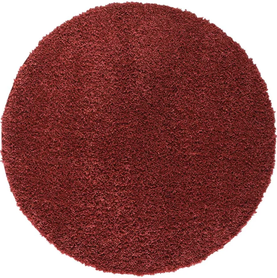 Dunkelroter Teppich in Rund - Salva