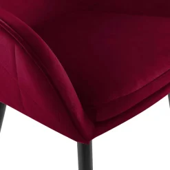 Dunkelroter Tischsessel aus Samt - Laydia