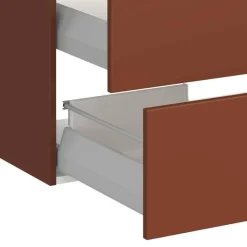 Dunkelroter Waschtisch für zwei Armaturen - Exeler