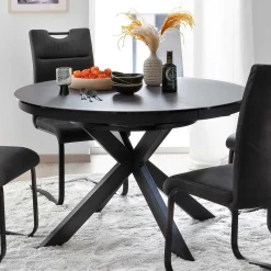 Dunkler Esstisch mit Butterflyauszug - Exmonda