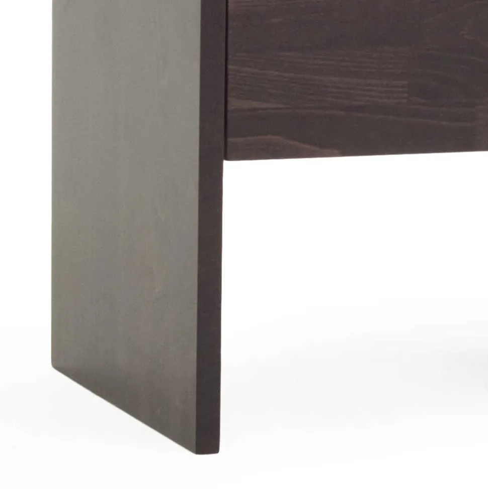 Dunkler Nachtschrank Lidoral aus Buche Massivholz