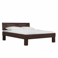 Dunkles Massivholz Bett Ceolata in Buche Wenge lackiert