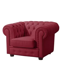 Echtleder Sessel in Rot - Geoloro