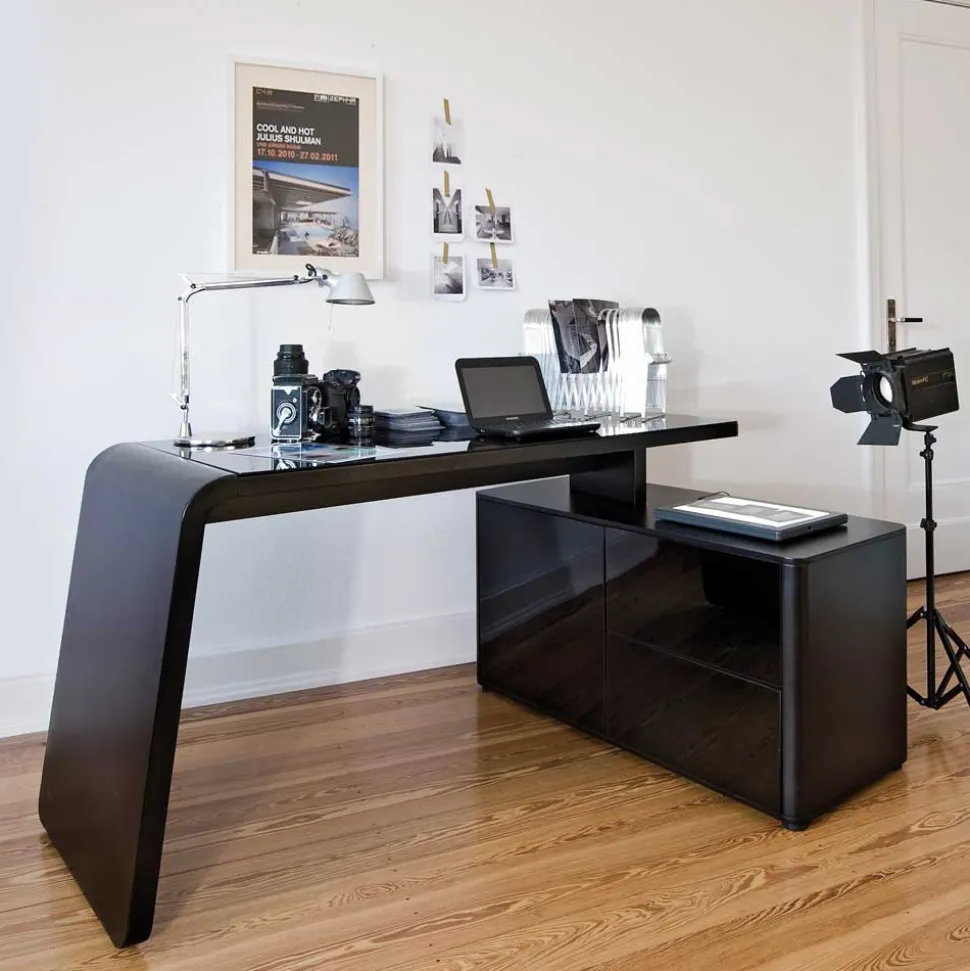 Eck PC Schreibtisch Cigemba in Schwarz