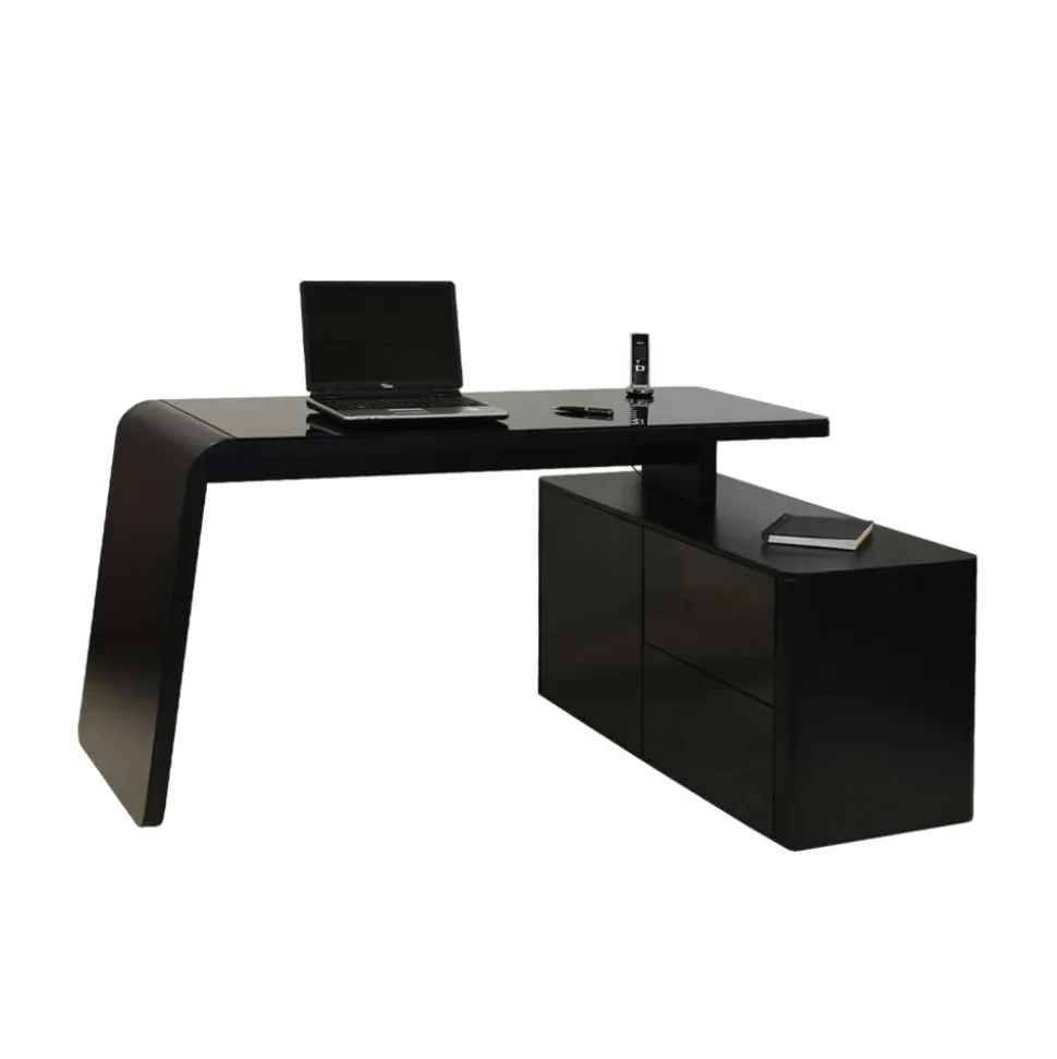 Eck PC Schreibtisch Cigemba in Schwarz