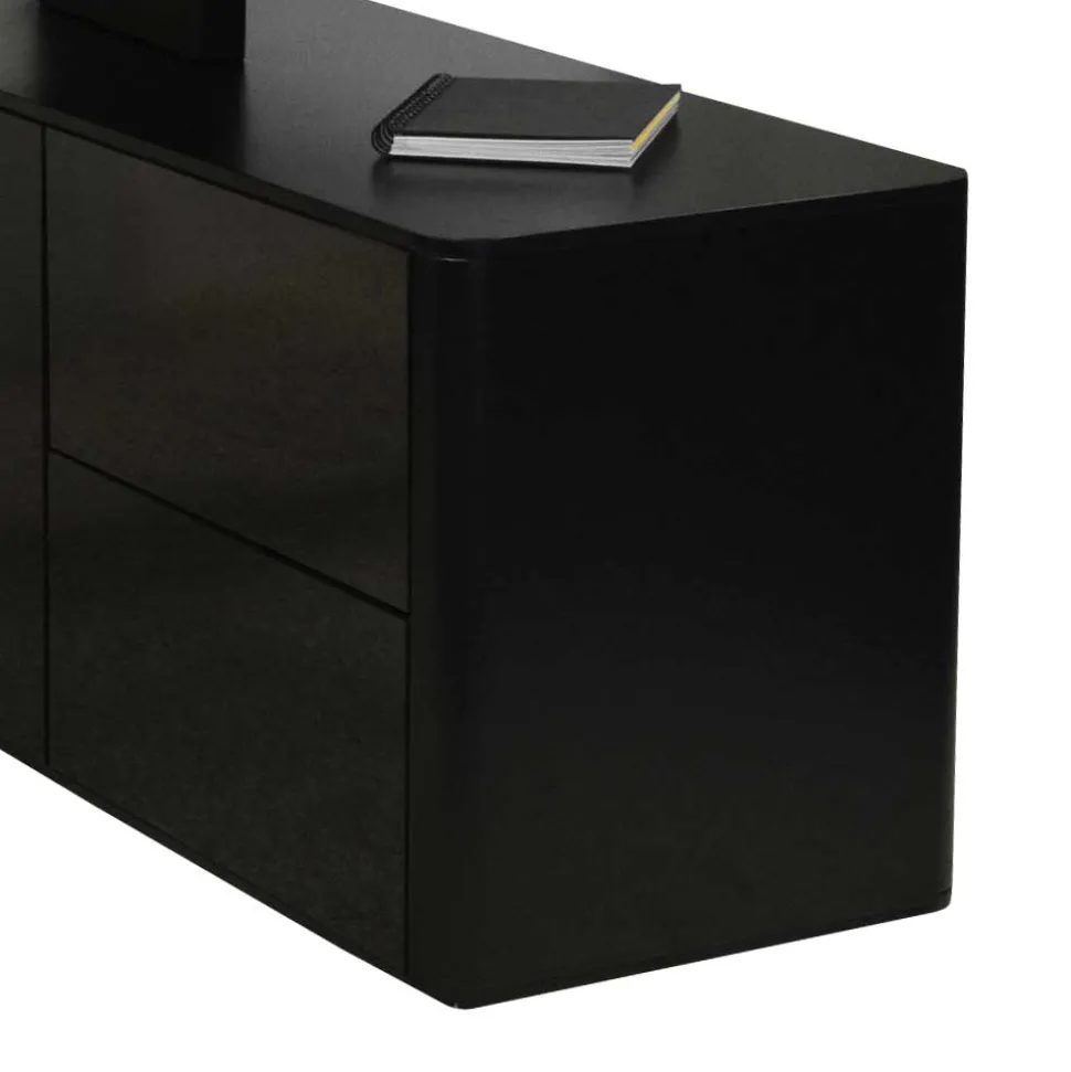 Eck PC Schreibtisch Cigemba in Schwarz