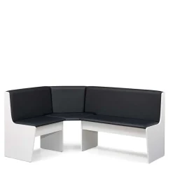 Eckbank Gruppe in Schwarz Weiß - Enevo (vierteilig)
