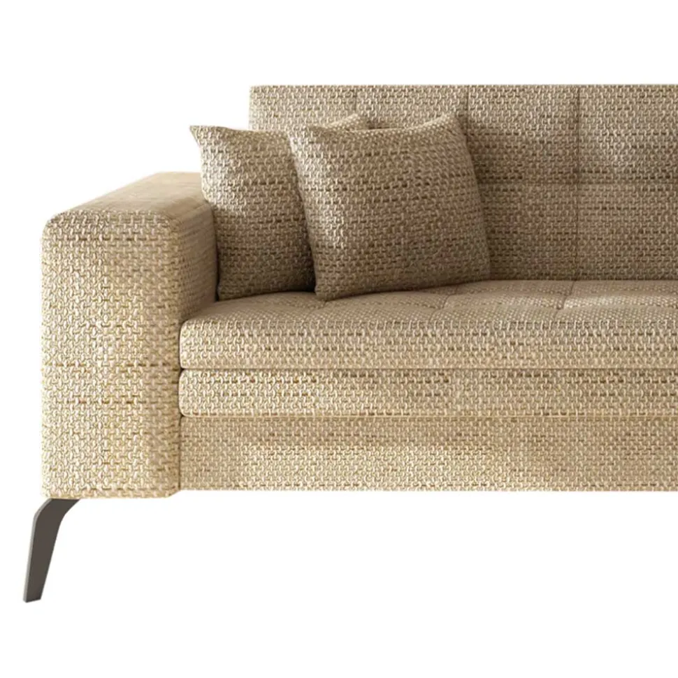 Eckcouch in Beige Strukturstoff - Karibia