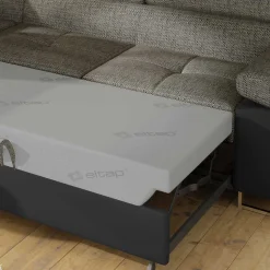 Eckcouch in Beigegrau und Schwarz - Itsuko