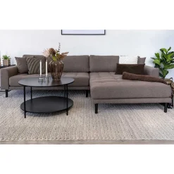 Eckcouch in Braun mit Schwarz - Jaturna