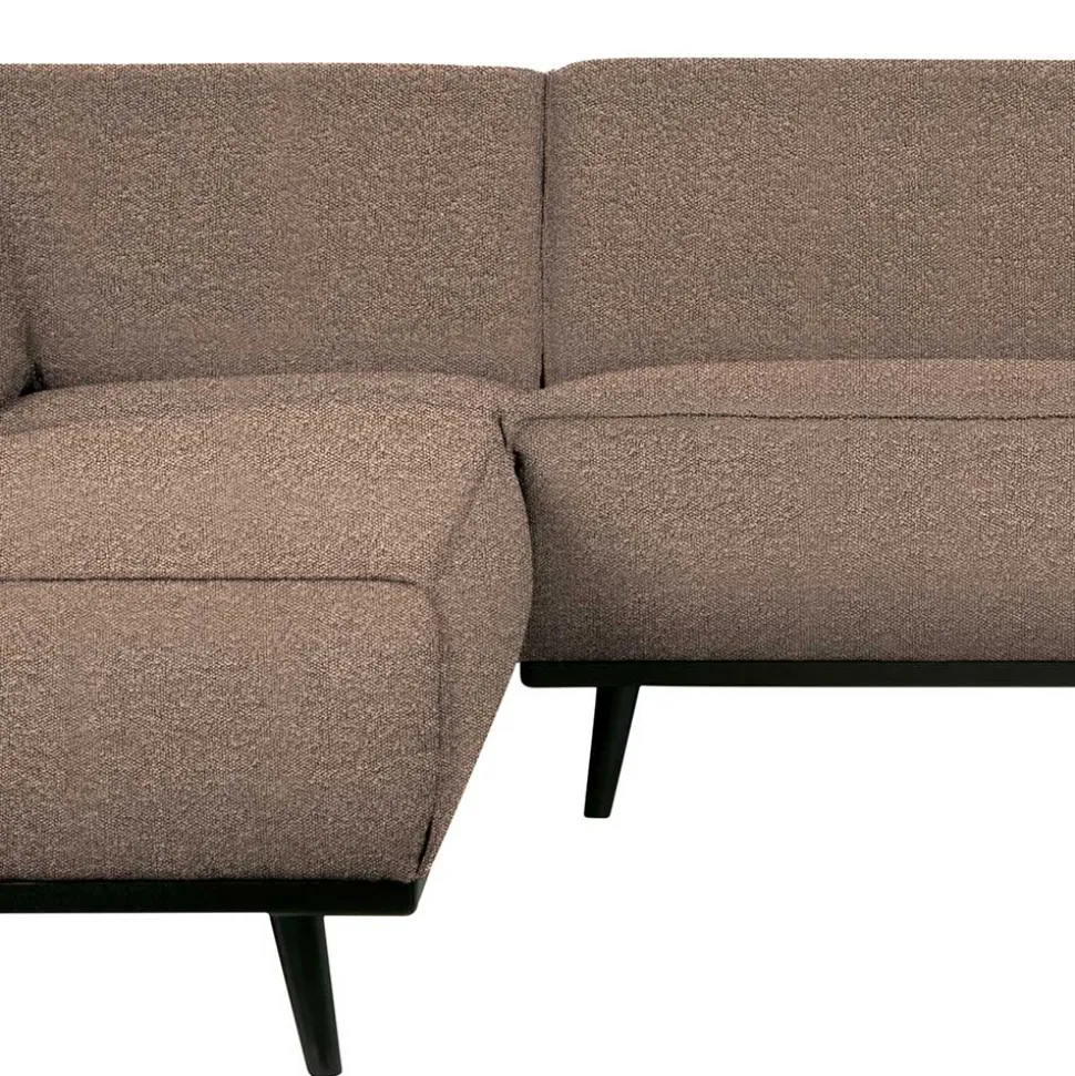 Eckcouch in hellem Braun Buklee - Mercana