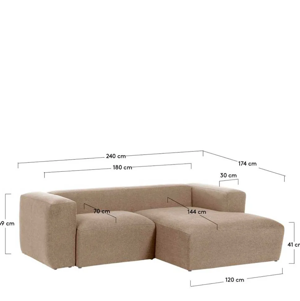 Eckcouch Sofalandschaft in Beige Chenille - Ruhnau