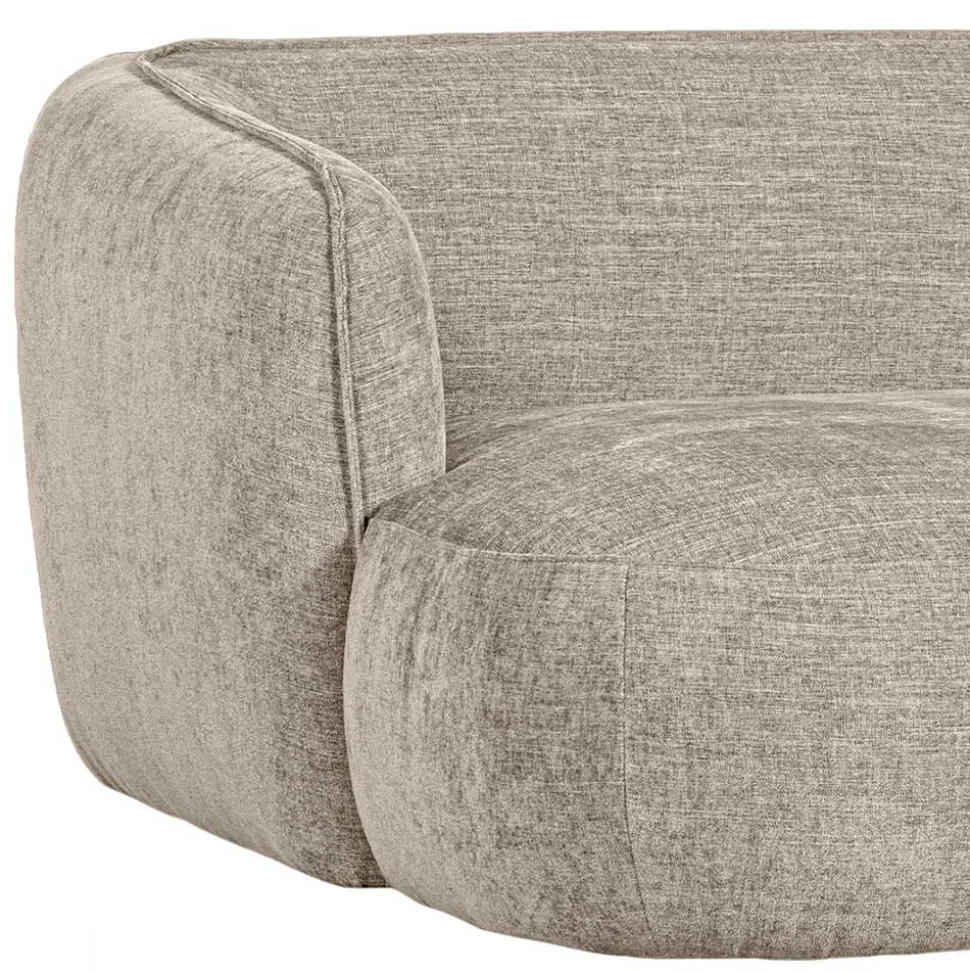 Ecksofa in Beige Webstoffbezug - Mauricios