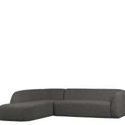 Ecksofa in Schwarzgrau Chenille - Barat