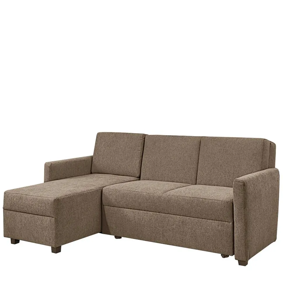 Ecksofa mit Schlaffunktion in Taupe - Movito