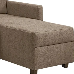 Ecksofa mit Schlaffunktion in Taupe - Movito
