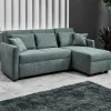 Ecksofa zum Ausziehen in Graugrün - Cestina