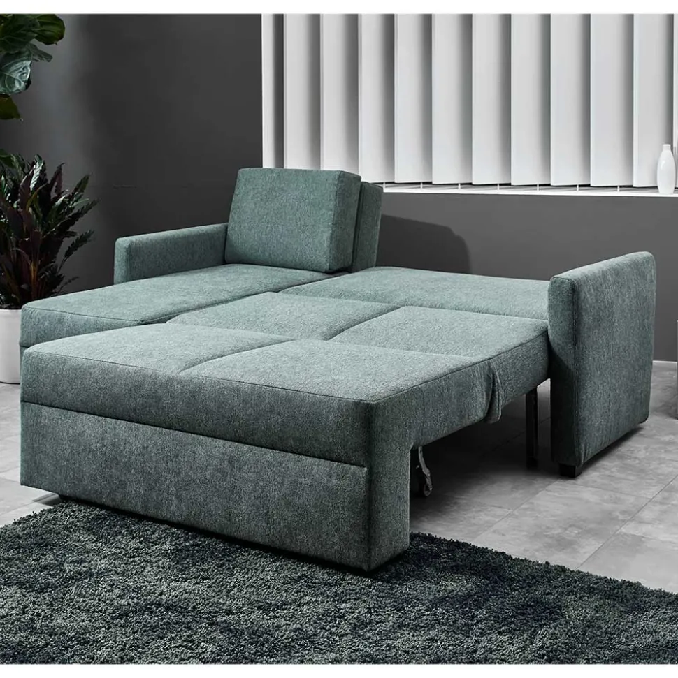 Ecksofa zum Ausziehen in Graugrün - Cestina