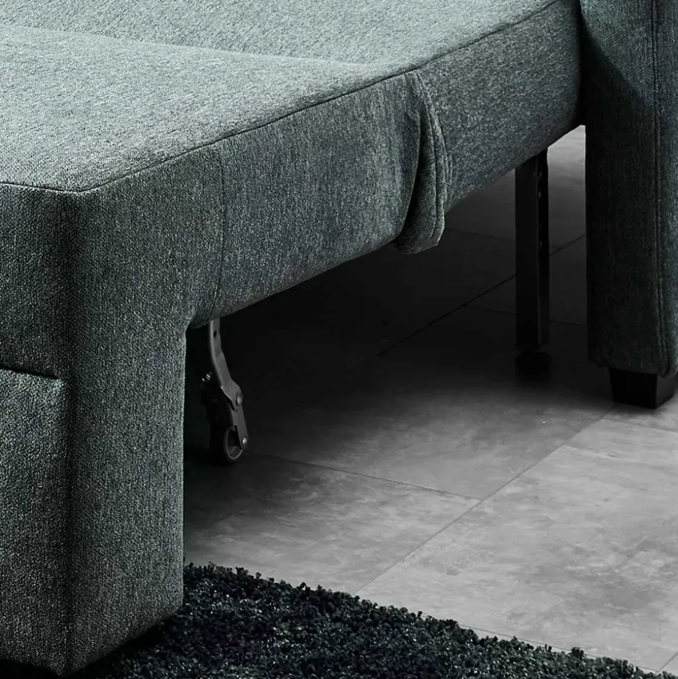 Ecksofa zum Ausziehen in Graugrün - Cestina