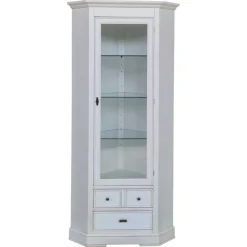 Eckvitrine in Antikweiß - Annot