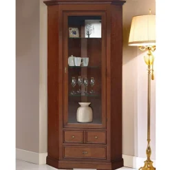 Eckvitrine in Walnussfarben Antik - Istefanio