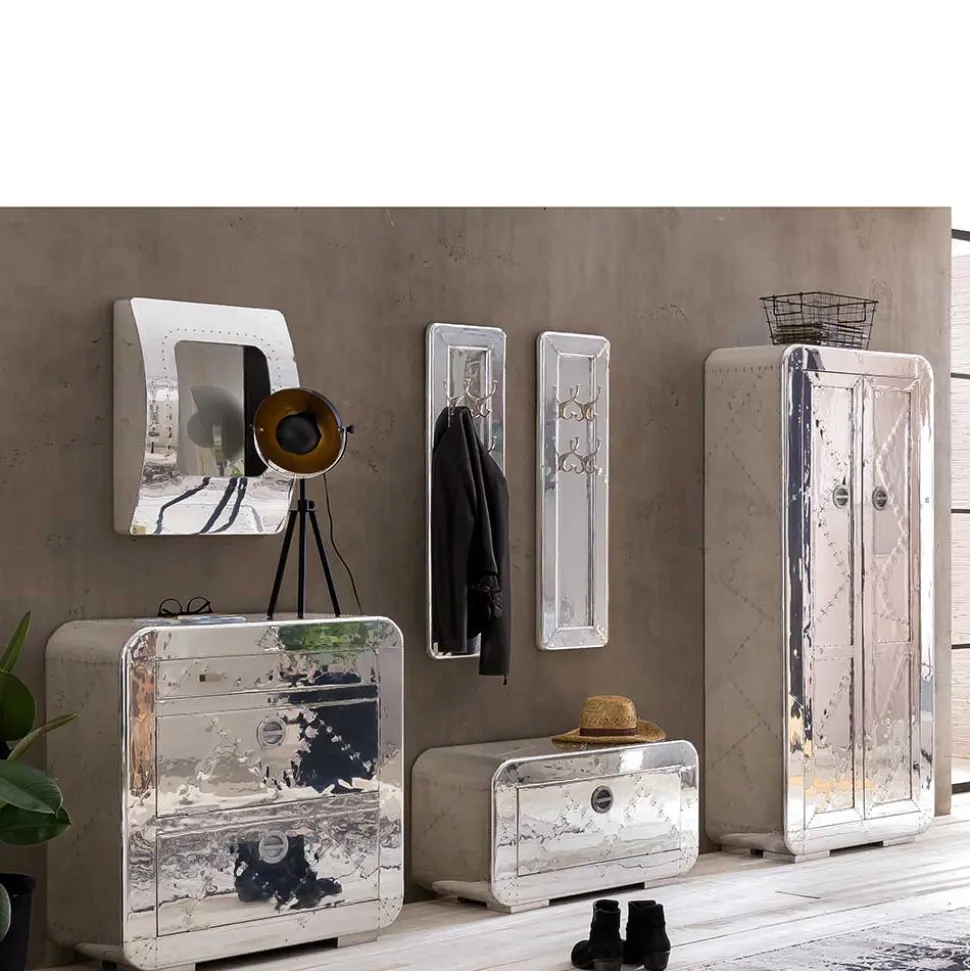 Edle Design Flurmöbel in Silber - Pilot (sechsteilig)