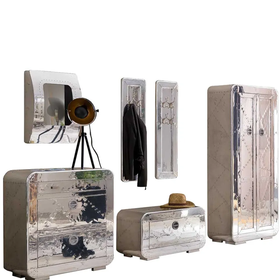 Edle Design Flurmöbel in Silber - Pilot (sechsteilig)