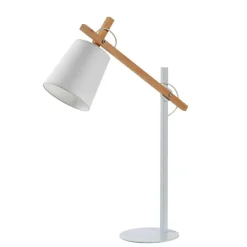 Edle Tischlampe in Weiß & Buche - Oregana